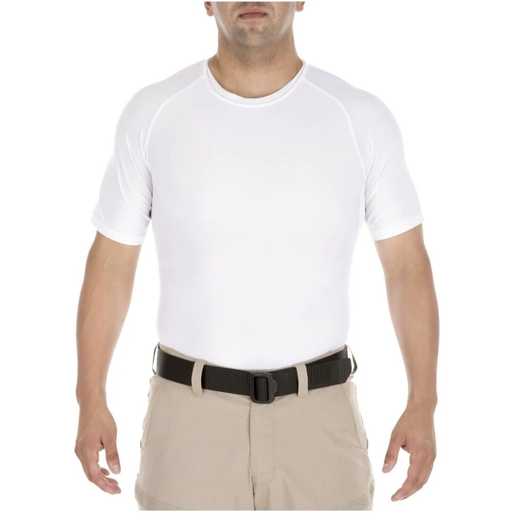 5.11 Men’s Tactical L.E.‎ Tight S/S Crew Short sleeve White Sz M Compression Fit